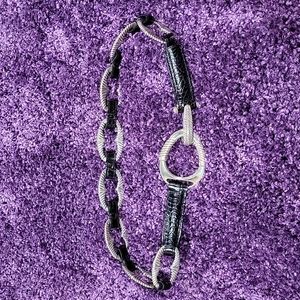 Brighton Womens Black Latch Belt Round Metal Loop Closure